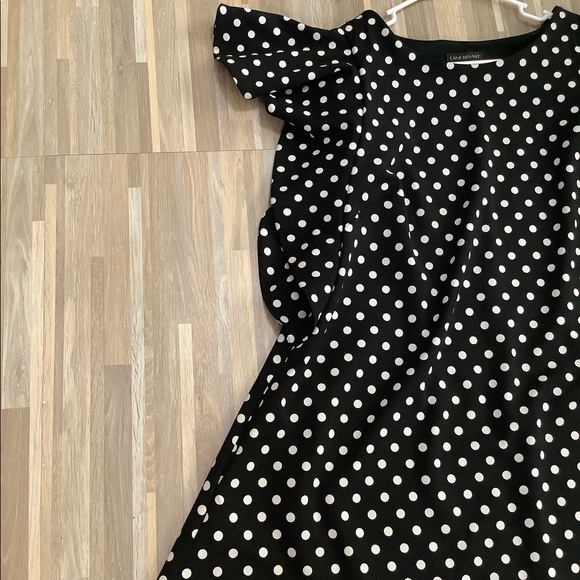 Lane Bryant Ruffle Sleeve Polka Dot Fit and Flare Dress 14/16 - Picture 7 of 9